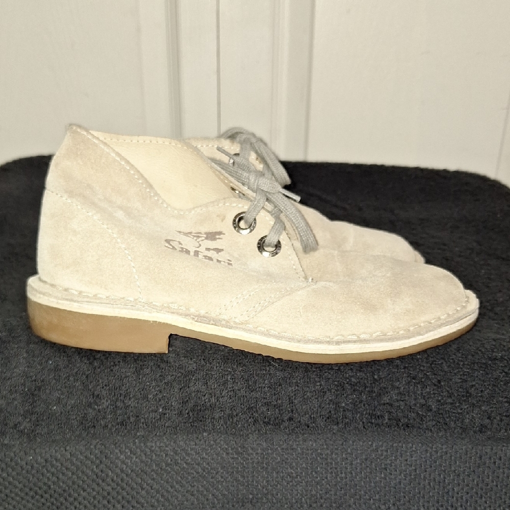 Bata Safari Lace-Up Suede Leather Boots - Cream - 8½ - Picture 6 of 9